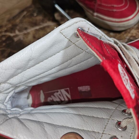 Vans men's Off The Wall hi top skateboard old skool red size 13.   010 - Picture 6 of 11